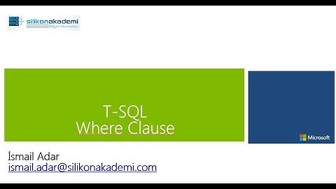 2- Temel SQL Server Sorgulama Where Komutu Part 1