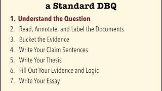Standard DBQs - Step 1: Understand the Question