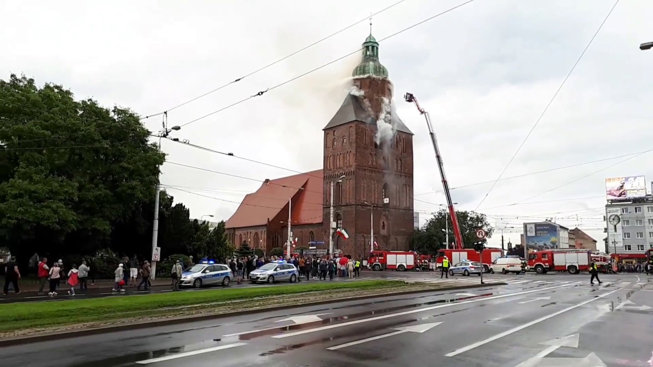Pożar katedry w Gorzowie  01.07.2017, 1