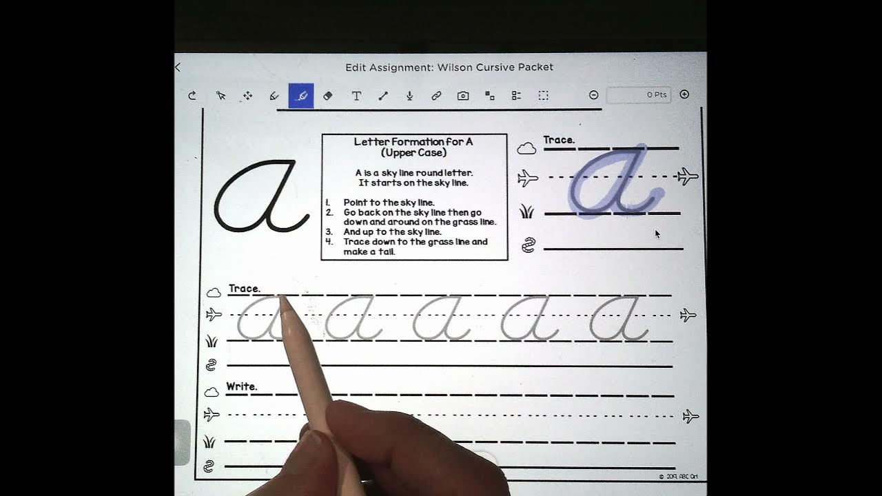 A Upper Case Wilson Cursive YouTube