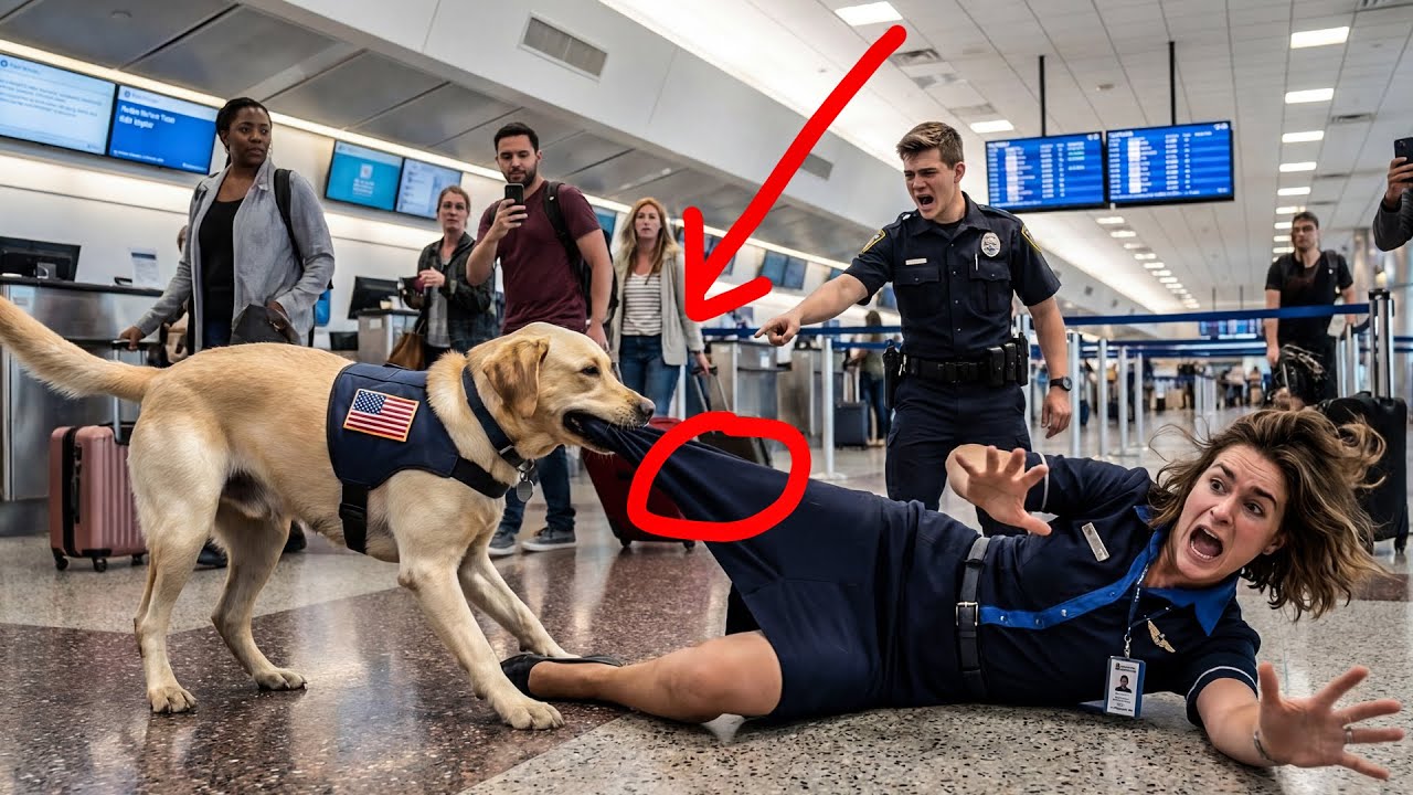 Scout Labrador Dog Police Saves Airport Check-In Worker From Deadly Ceiling Collapse