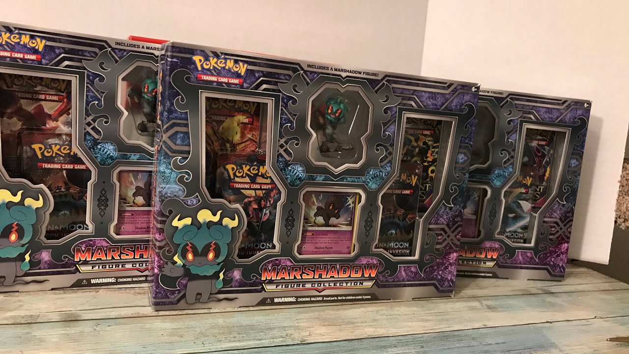 OPENING 3 MARSHADOW FIGURE COLLECTION BOXES | Pokemon Cards - YouTube
