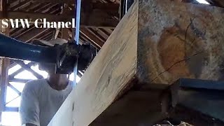sawing pine wood || best selling wood in sawmill || band saw machine screenshot 3