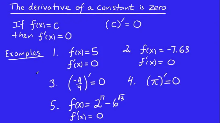 Calculus - Derivatives 1 - Derivative of a Constant
