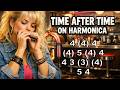 TIME AFTER TIME ON HARMONICA ( CHROMATIC ), ARMÓNICA CROMÁTICA, TABS, GAITA DE BOCA, MUNDHARMONIKA