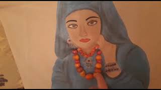 موديل جديد للرسم على الثوب ؛رسم إمرأة عربية مع التزيين  / easy drawing