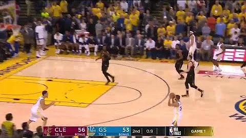 Steph Curry LOGO BUZZER BEATER Three at Halftime Game 1 Cavaliers vs Warriors 2018 NBA FINALS