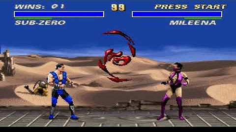 Ultimate Mortal Kombat 3 (Super Nintendo) gameplay footage - Unmasked Sub-Zero
