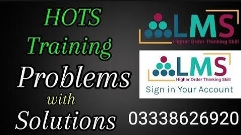 HOTS training stuck video solution| hots module problem solutions| teacher training modules answer 