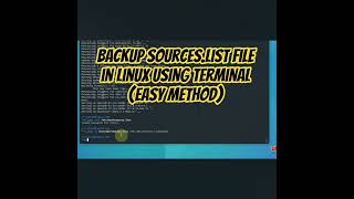 Backup sources.list File in Linux Using Terminal (Easy Method)