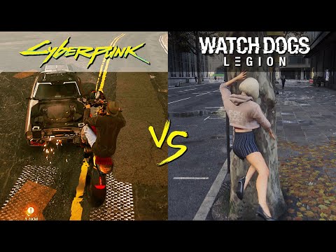사이버펑크 2077 vs <strong>와치독스</strong> 리전 상호작용 승자는? / Cyberpunk 2077 Physics vs. Watch Dogs Legion Physics 4K