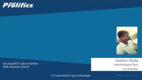 Securing REST calls to #Panther Web resources (Part3)