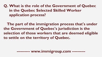 What is the role of the Government of Quebec in the QSSW application process?