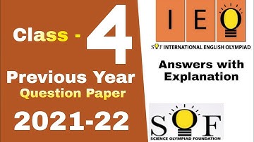 IEO Class 4 Previous Year Question Paper 2021-22 / Class 4 IEO Solved Question Paper