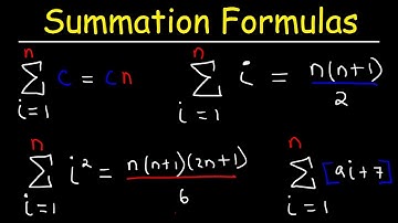Summation Formulas and Sigma Notation - Calculus