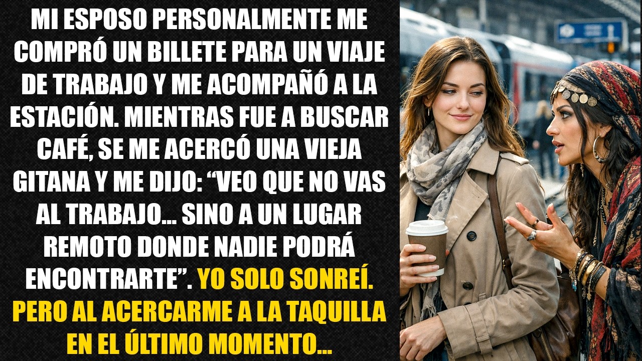 Mi esposo personalmente me compró un billete para un viaje de trabajo y me acompañó a la estación...