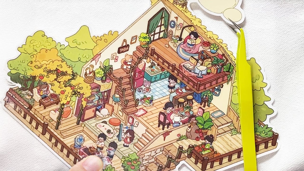 [ASMR] Cozy Cottage Life with Kawaii Stickers 🌿 A Peaceful Day in the ...