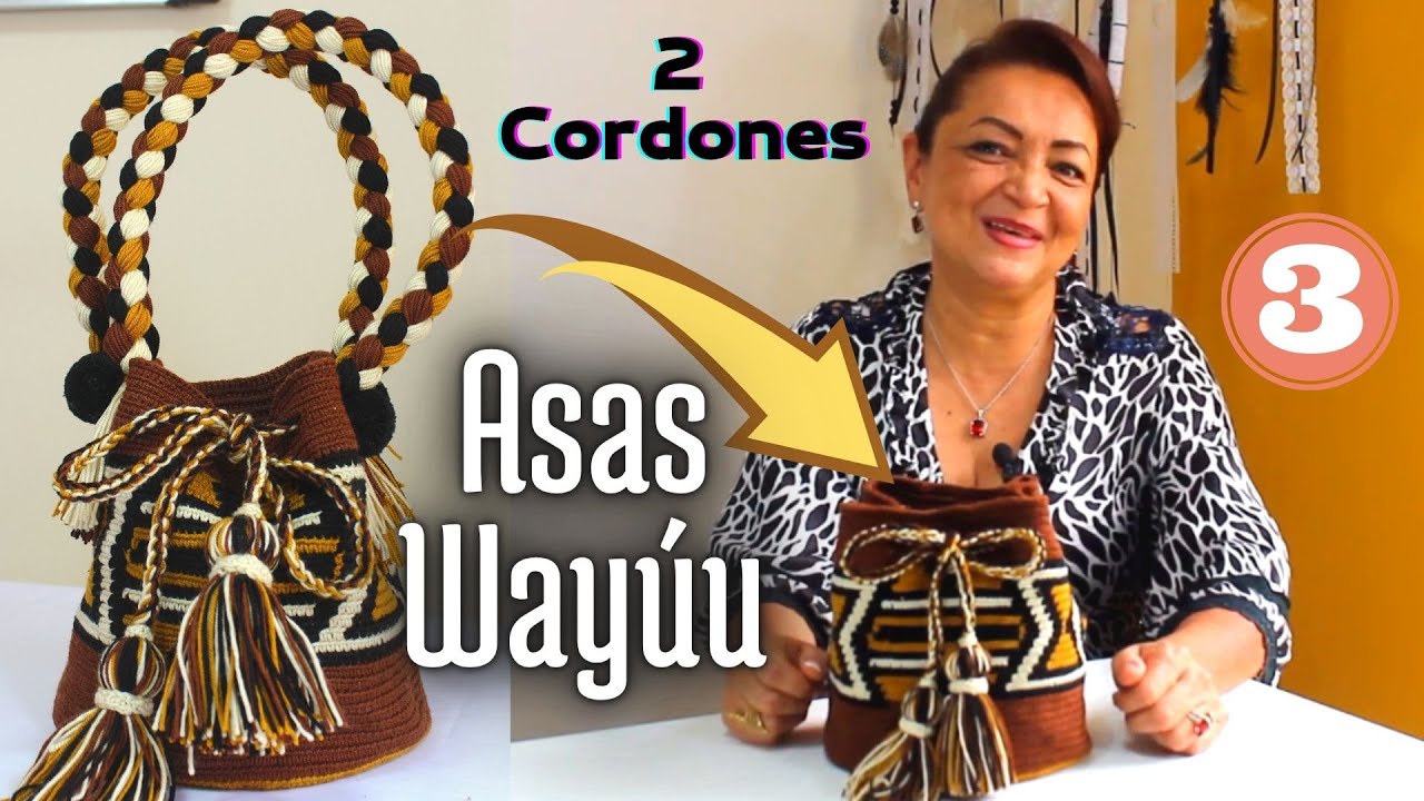 Мини-рюкзак Wayúu из 4 цветов l Шаг за шагом l Часть № 3 Ручки - шнуры Wayúu