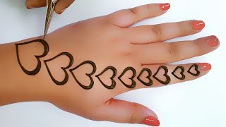 Easy simple heart mehndi design for Eid | Beautiful Mehndi Design for back hands | Shama Art