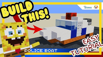 How to Build a Police Car in Minecraft Spongebob Police Boat 🚗   Easy Tutorial for Kids Crafter Ph