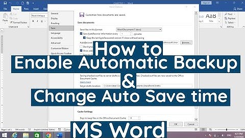 How to Enable Automatic Backup in MS Word | How to Change Auto save time in Word | Auto Save in word