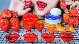 ASMR EATING CHOCOLATE X MOUSSE CAKE X STRAWBERRY TO HAPPY WOMEN DAY 8/3 , EATING SOUND | LINH-ASMR