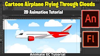 Airplane Flying Through Clouds Animation | Adobe Animate CC Tutorial