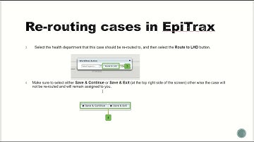 EpiTrax Training: Re-Routing Cases