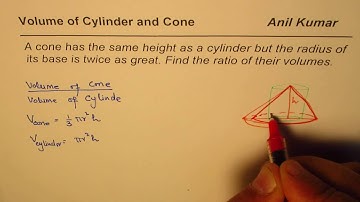 Find the ratio of the volume of cone to sphere for twice radius