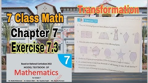 Class 7 Math Chapter 7 Exercise 7.3 | transformation |SNC|NBF|math class 7 chapter 7| ilmi darasgah