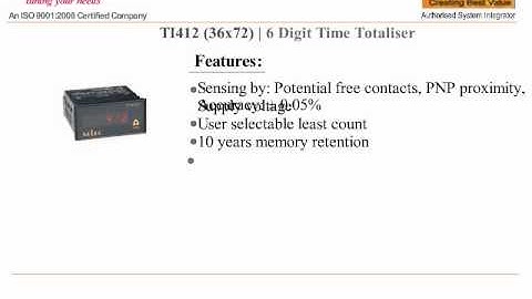 TIME TOTALIZER  POTENTIAL FREE CONTACT INPUT TT412 SELEC