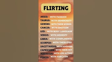 HOW The ZODIAC Signs FLIRT With You ( Part 3) #zodiac #dating #shorts | Zodiac Insights Signs TikTok