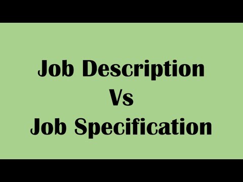 JOB DESCRIPTION AND