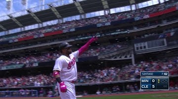 MIN@CLE: Santana crushes a solo homer to left-center