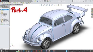 SolidWork_Volkswagen Beetle Car  Modeling | Advance Surface Modeling in SolidWorks _ Part-4