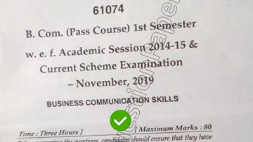 2019 Mdu BCom Pass 1st Sem Business Communication Skills Question Paper