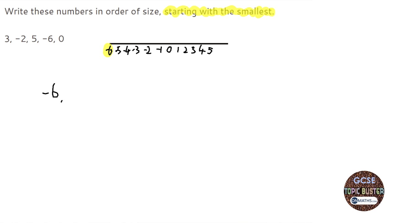 Numb G1 Order Directed Numbers - OnMaths.com GCSE Maths Revision - YouTube