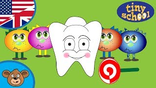 Learn about human body cartoon for kids - Story of a tooth eating candy and not brushing!