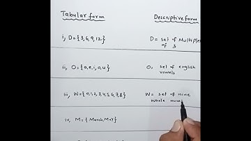 #math #set #Tabular form #Descriptive form #Tabular form to Descriptive form