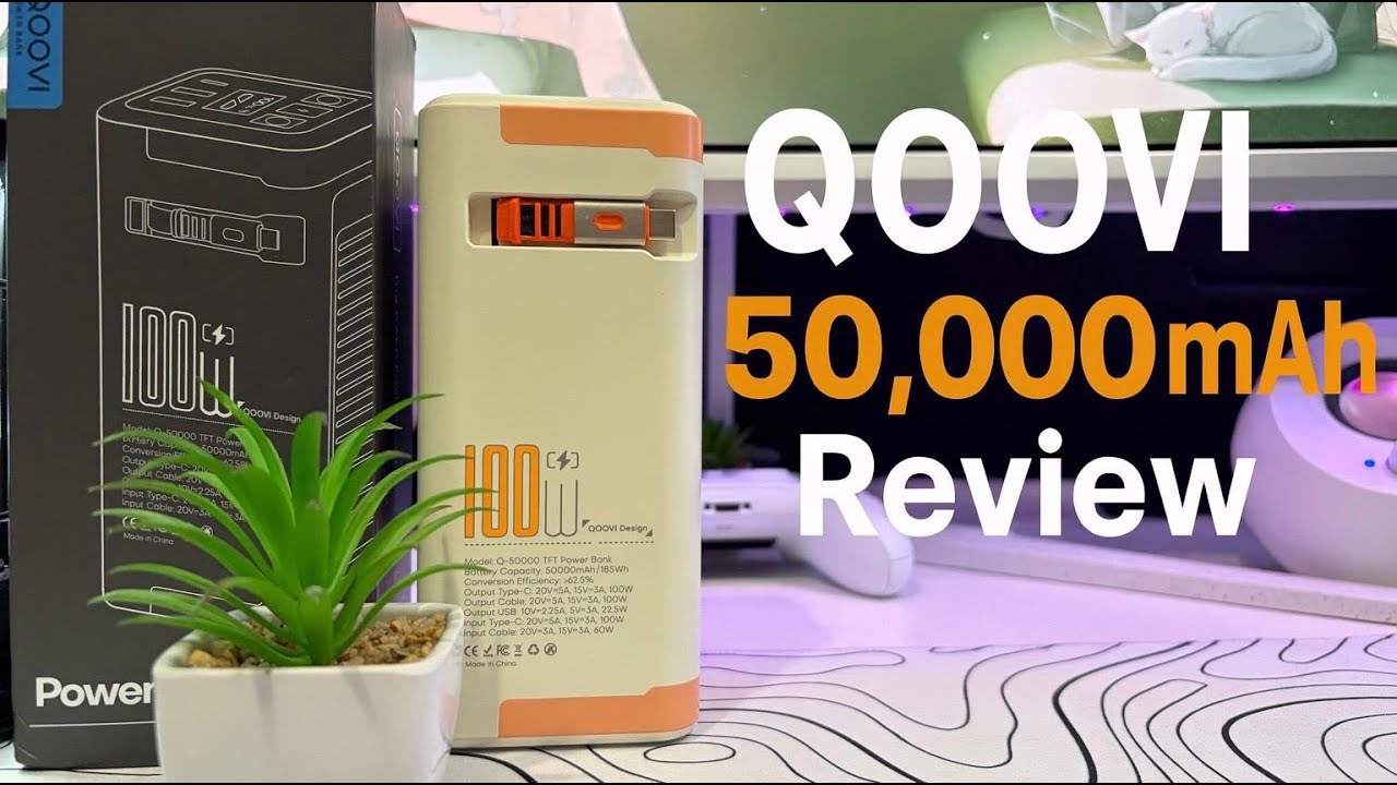 🔋 QOOVI 50,000mAh Power Bank Review | 100W Fast Charging for Laptop, iPhone & iPad 
