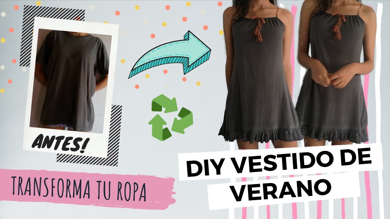 Reciclar ropa, hacer vestido de niña - Transformar ropa fácil y