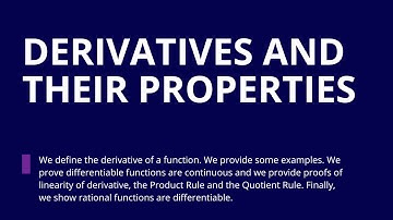 Advanced Calculus I, Part 21, Differentiability Implies Continuity, Linearity, Product and Quotient
