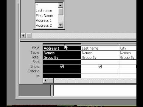Microsoft Office Access 2000 Delete query fields