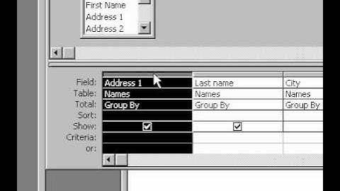 Microsoft Office Access 2000 Delete query fields