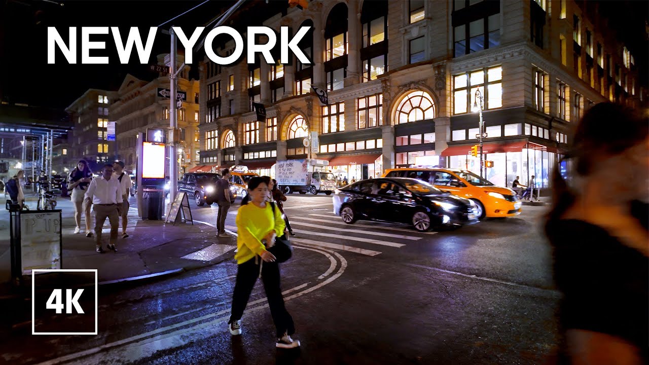 New York, Amerika Serikat | Manhattan | Jelajah Kota Malam 4K