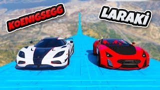 Laraki ve Agera Arabalar 4 Farklı Uçma Parkurunda - GTA 5