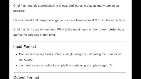 Chess Time Problem Code: CHESSTIME