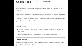 Celebrity Chess Time Problem Code: CHESSTIME Profile
