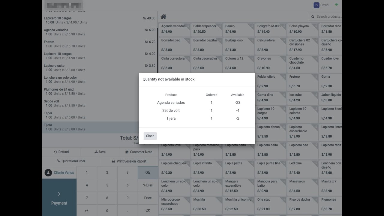 Pos stock validation backend