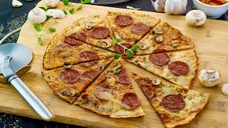 Keto Cheese Crust Frying Pan Pizza  Recipe - 'Crispy & Cheesy'  - Super Easy to make